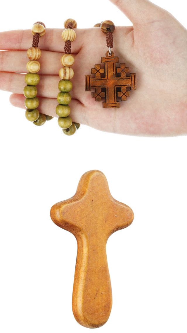 Kit Cordão + Cruz de Madeira